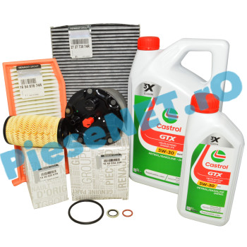 Pachet Revizie Ulei si Filtre Motor 1.5dCi EURO 6+ LOGAN 2, DUSTER 2, Cu ADBLUE, CASTROL RN17