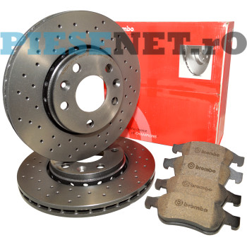 Pachet Placute si Discuri Frana PERFORATE, DUSTER 2, DUSTER, BREMBO XTRA LINE 09.A727.1X + P68050X